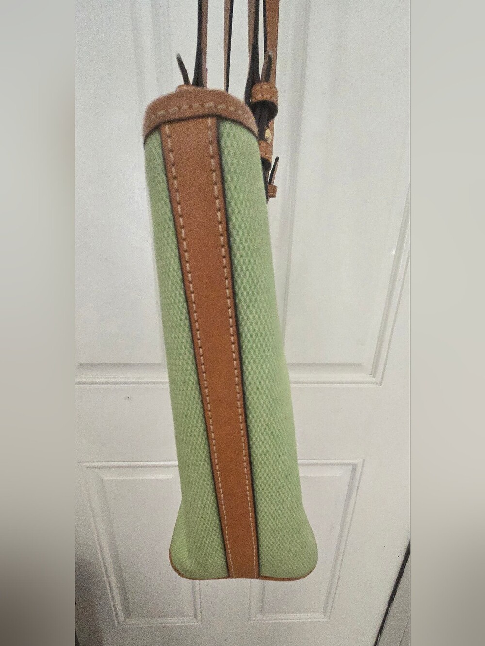 Dooney & Bourke Leisure Shopper Green Lime Bag Coated Cotton Leather Trim Tote - Picture 5 of 11